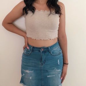👚 Tan ruffled Tube Top 👚